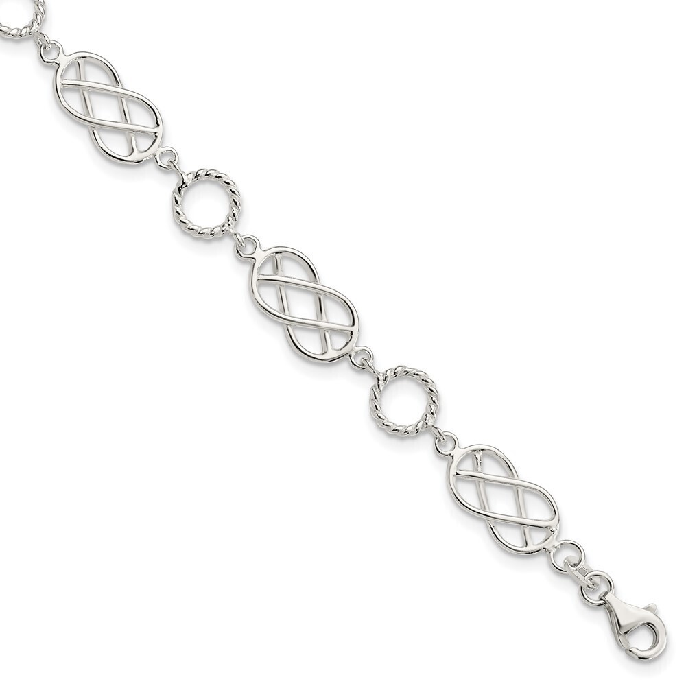 Kazi Luxury Sterling Silver Pretzel Circle Bracelet